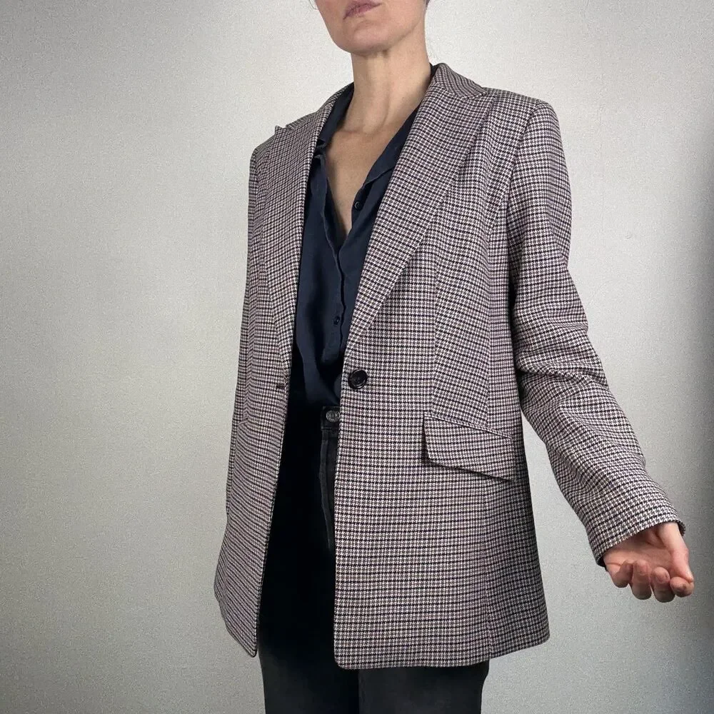 Talbots Oversized Boyfriend Blazer – Academia Preppy Style, Cotton Wool Jacket - Picture 15 of 15